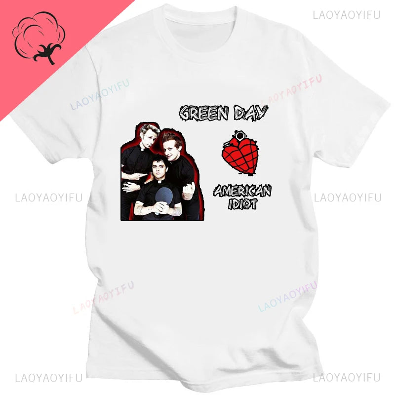 Green Day ' American Idiot Albuum Cover ' T-shirts Men Women Oversized T-shirts Novelty Funny Streetwear Summer Comfortable Tee