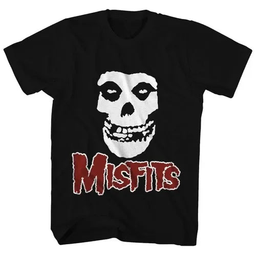 New Fashion Misfits Punk Style Tshirt Retro Street Skull Pattern Men's T-shirt