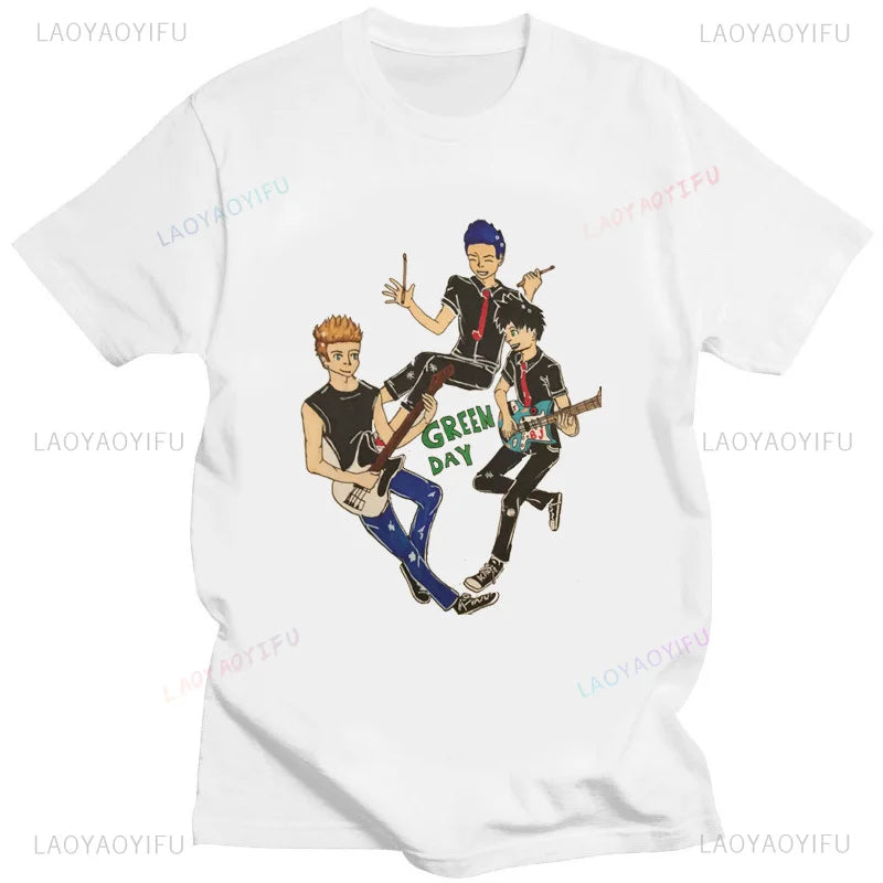Green Day ' American Idiot Albuum Cover ' T-shirts Men Women Oversized T-shirts Novelty Funny Streetwear Summer Comfortable Tee
