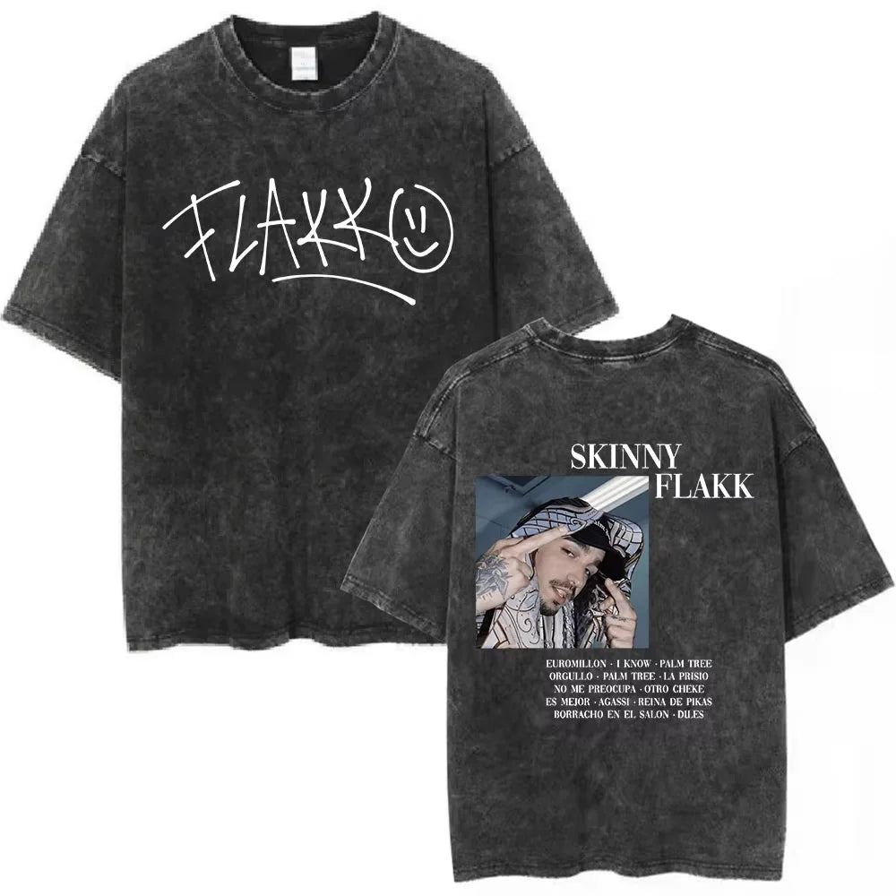 Washed Vintage Rels B Flakk Skiny Flakk Smile T-shirt Boys Don't Cry Letter Graphic T-shirts Men Women Casual Oversized T Shirts