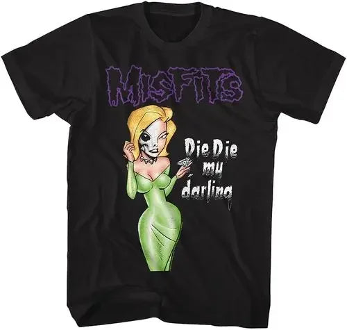 New Fashion Misfits Punk Style Tshirt Retro Street Skull Pattern Men's T-shirt