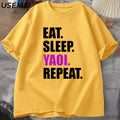 Eat Sleep Yaoi Repeat T Shirt Manga Tshirt Men Women Cotton Breathable T-shirt Men's Short Sleeve Round Neck Tees Clothes