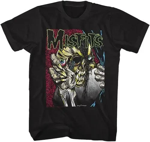 New Fashion Misfits Punk Style Tshirt Retro Street Skull Pattern Men's T-shirt