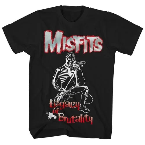 New Fashion Misfits Punk Style Tshirt Retro Street Skull Pattern Men's T-shirt