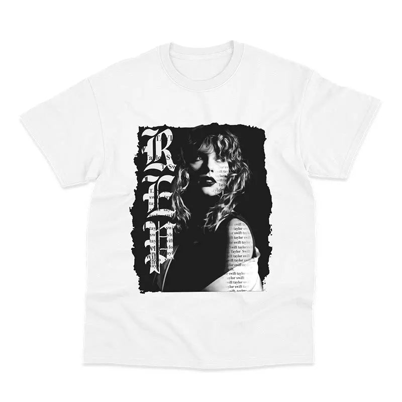 Taylor Swift Cat Snake Forest Oxygen Casual American Style Breathable Fabric Pure Cotton Short-Sleeved T-Shirt for Men and Women