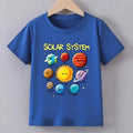 Teenage Solar System Colorful Printed T-shirt Boys Girls Summer Casual Fashion Round Neck Short Sleeve Tops Children Clothing