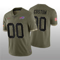 Custom B.Bills ACTIVE PLAYER 2022 Olive HeidiMiller Salute To Service Limited Stitched Jersey