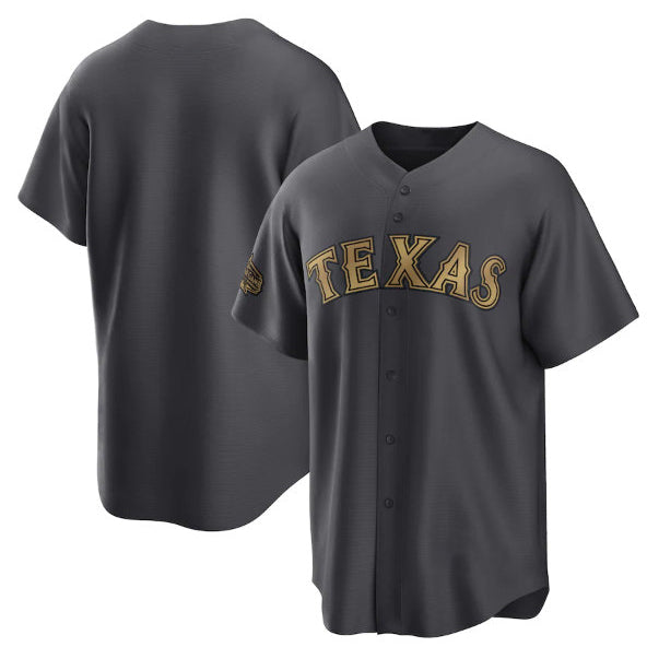 Texas Rangers Blank Charcoal HeidiMiller 2022 All-Star Cool Base Stitched Jersey