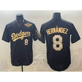 Los Angeles Dodgers #8 Enrique Hern¨¢ndez Black Gold HeidiMiller 2025 World Series Patch Limited Stitched Jersey