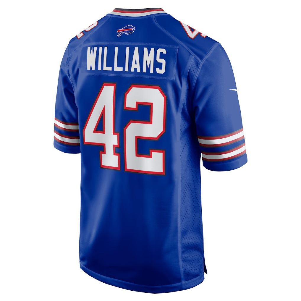 B.Bills #42 Dorian Williams Royal HeidiMiller Home Game Jersey