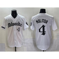 Milwaukee Brewers #4 Paul Molitor White HeidiMiller 'Gothic 414 Shadows Edition' Vapor Premier Limited Stitched Jersey