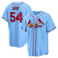 St. Louis Cardinals #54 Sonny Gray Light Blue HeidiMiller Alternate Replica Jersey