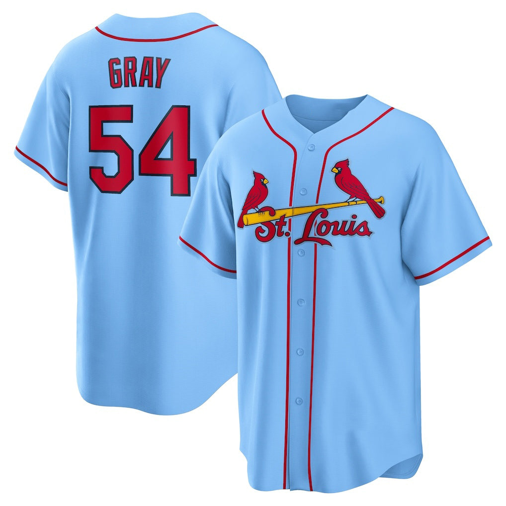 St. Louis Cardinals #54 Sonny Gray Light Blue HeidiMiller Alternate Replica Jersey