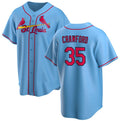 St. Louis Cardinals #35 Brandon Crawford Blue HeidiMiller Cool Base Stitched Jersey