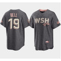 Washington Nationals #19 Josh Bell 2022 Grey HeidiMiller City Connect Cherry Blossom Cool Base Stitched Jersey