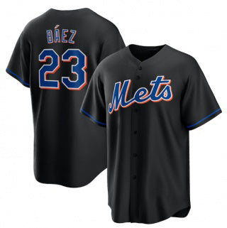 New York Mets #23 Javier B¨¢ez Black HeidiMiller 2022 Cool Base Stitched Jersey