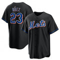 New York Mets #23 Javier B¨¢ez Black HeidiMiller 2022 Cool Base Stitched Jersey