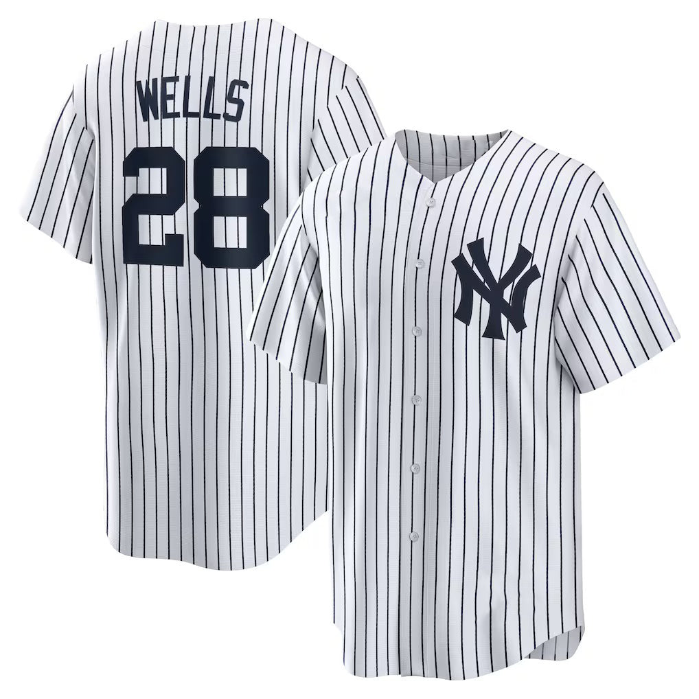 New York Yankees #28 Austin Wells White HeidiMiller Home Replica Jersey