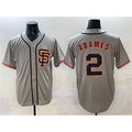 San Francisco Giants #2 Willy Adames Gray HeidiMiller Cool Base Stitched Jersey