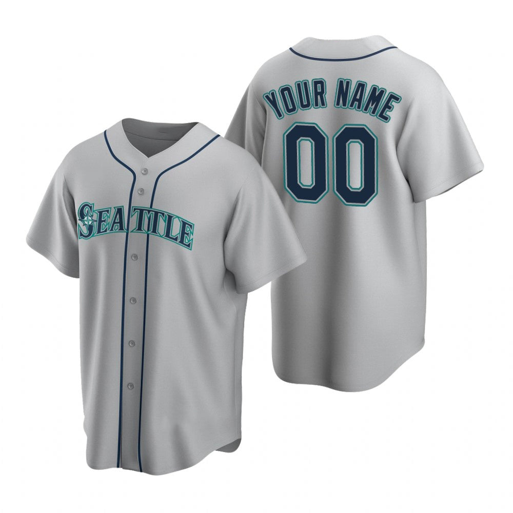 Custom Seattle Mariners Gray HeidiMiller Stitched Cool Base Road Jersey