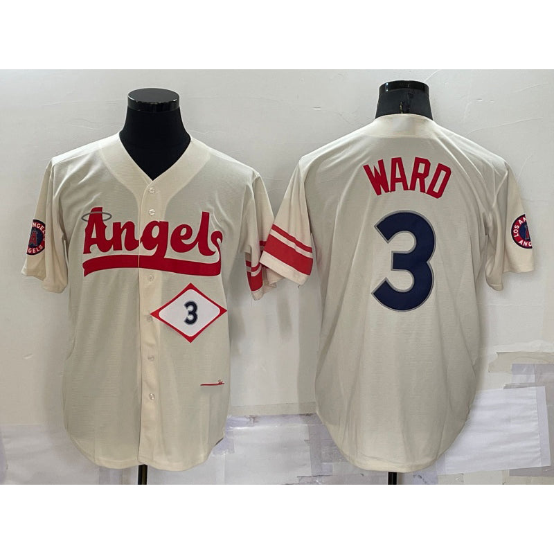 Los Angeles Angels #3 Taylor Ward Number Cream HeidiMiller 2022 City Connect Cool Base Stitched Jersey