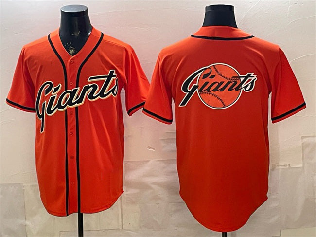 San Francisco Giants Team Big Logo Orange HeidiMiller Cool Base Stitched Jersey
