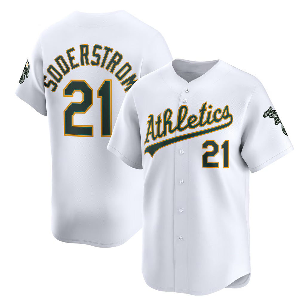 Oakland Athletics #21 Tyler Soderstrom White HeidiMiller Home Limited Player Jersey 2