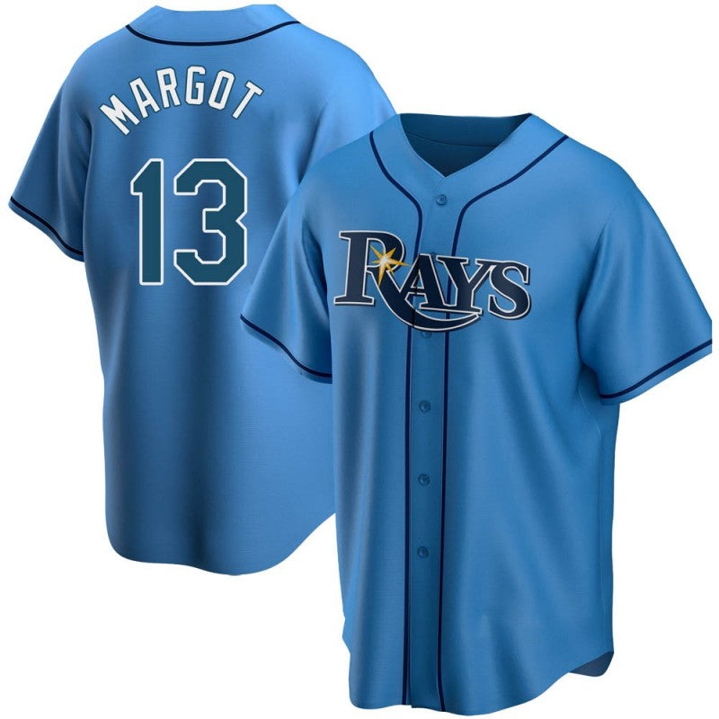 Tampa Bay Rays Replica #13 Manuel Margot Light Blue HeidiMiller Alternate Jersey