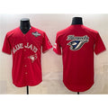 Toronto Blue Jays Team Big Logo Red HeidiMiller 2025 World Series Home Cool Base Stitched Jersey