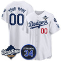 Custom Los Angeles Dodgers ACTIVE PLAYER White HeidiMiller 2025 World Series With No. 34 Patch Limited Stitched Jersey