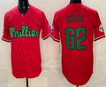 Philadelphia Phillies #62 Jason Kelce Red HeidiMiller Limited Stitched Jersey