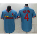St. Louis Cardinals #4 Yadier Molina Light Blue HeidiMiller Pullover Cooperstown Collection Stitched Jersey