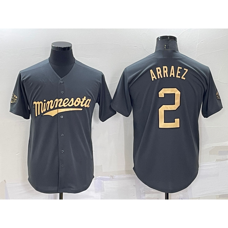 Minnesota Twins #2 Luis Arraez Charcoal HeidiMiller 2022 All-Star Cool Base Stitched Jersey