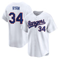Texas Rangers #34 Nolan Ryan White HeidiMiller Throwback Cooperstown Collection Limited Jersey