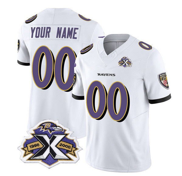 Custom B.Ravens Active Player White HeidiMiller 2023 F.U.S.E With Patch Throwback Vapor Limited Stitched Jersey