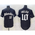 Milwaukee Brewers #10 Sal Frelick Black HeidiMiller 'Gothic 414 Shadows Edition' Vapor Premier Limited Stitched Jersey