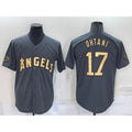 Los Angeles Angels #17 Shohei Ohtani Grey HeidiMiller 2022 All Star Stitched Cool Base Jersey