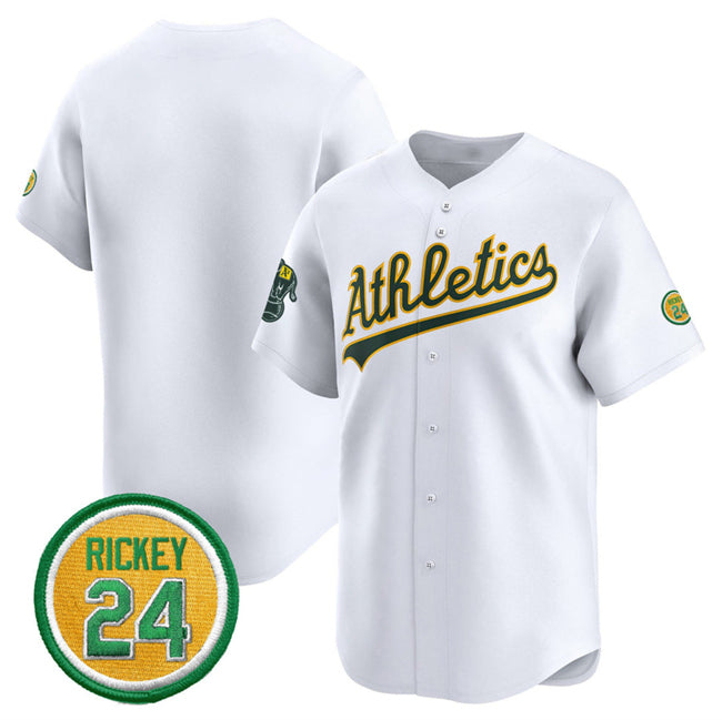 Oakland Athletics Blank White HeidiMiller 2024 Home Limited With Rickey Henderson Patch Stitched Jersey