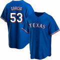 Texas Rangers #53 Adolis Garcia Blue HeidiMiller Cool Base Stitched Jersey