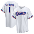 Texas Rangers #1 Groom Home White HeidiMiller Replica Jersey