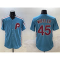 Philadelphia Phillies #45 Zack Wheeler Blue HeidiMiller Cool Base Stitched Jersey