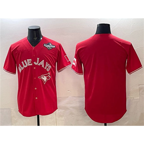 Toronto Blue Jays Blank Red HeidiMiller 2025 World Series Home Cool Base Stitched Jersey
