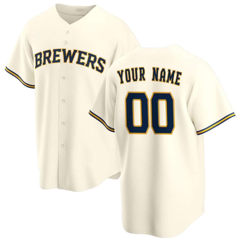 Custom Milwaukee Brewers Cream HeidiMiller Home Replica Jersey