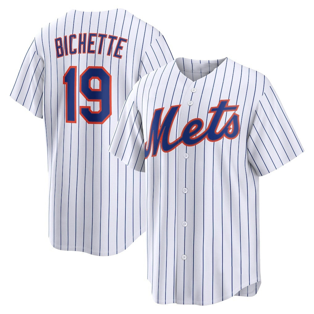 New York Mets #19 Bo Bichette White HeidiMiller Home Replica Jersey