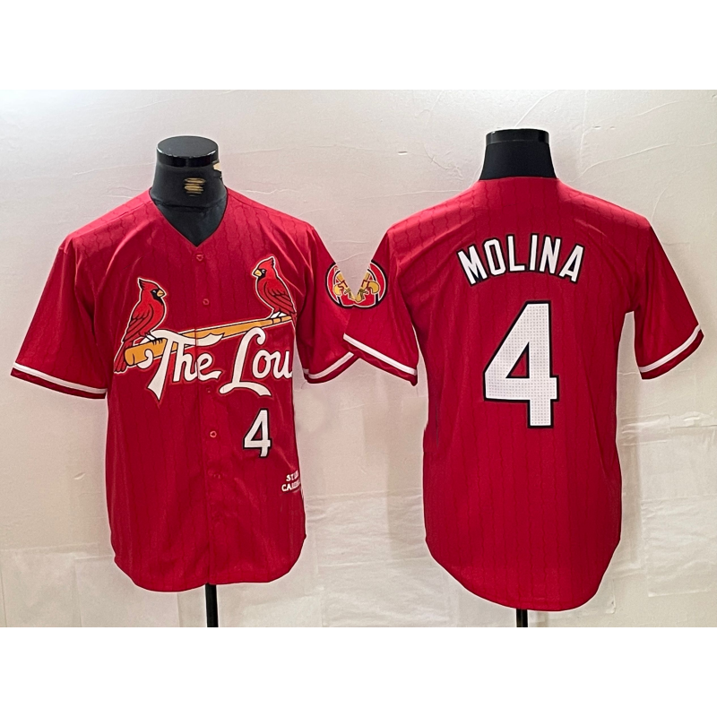 St. Louis Cardinals #4 Yadier Molina Red HeidiMiller 2024 City Connect Limited Stitched Jersey