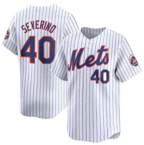 New York Mets #40 Luis Severino White HeidiMiller 2024 Home Limited Stitched Jersey