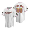 Custom Washington Nationals White Gold HeidiMiller 2019 World Series Champions Stitched Cool Base Jersey