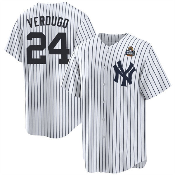 New York Yankees #24 Alex Verdugo White HeidiMiller 2024 World Series Cool Base Stitched Jersey