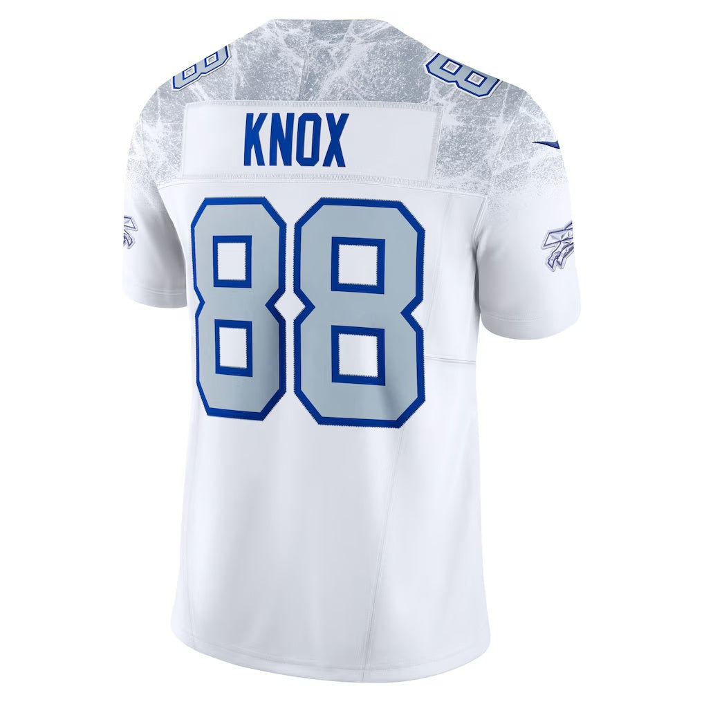 B.Bills #88 Dawson Knox White HeidiMiller 22025 Rivalries Collection Limited Jersey