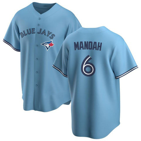 Toronto Blue Jays #6 Alek Manoah Light Blue HeidiMiller Stitched Cool Base Jersey